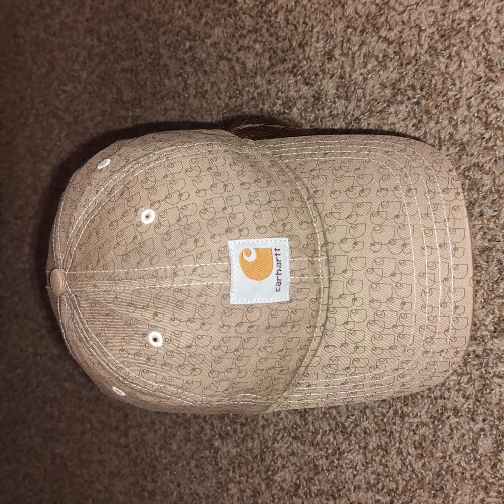 Carhartt Ball Cap Snap Back Hat One Size Front Patch Women's Khaki Cotton